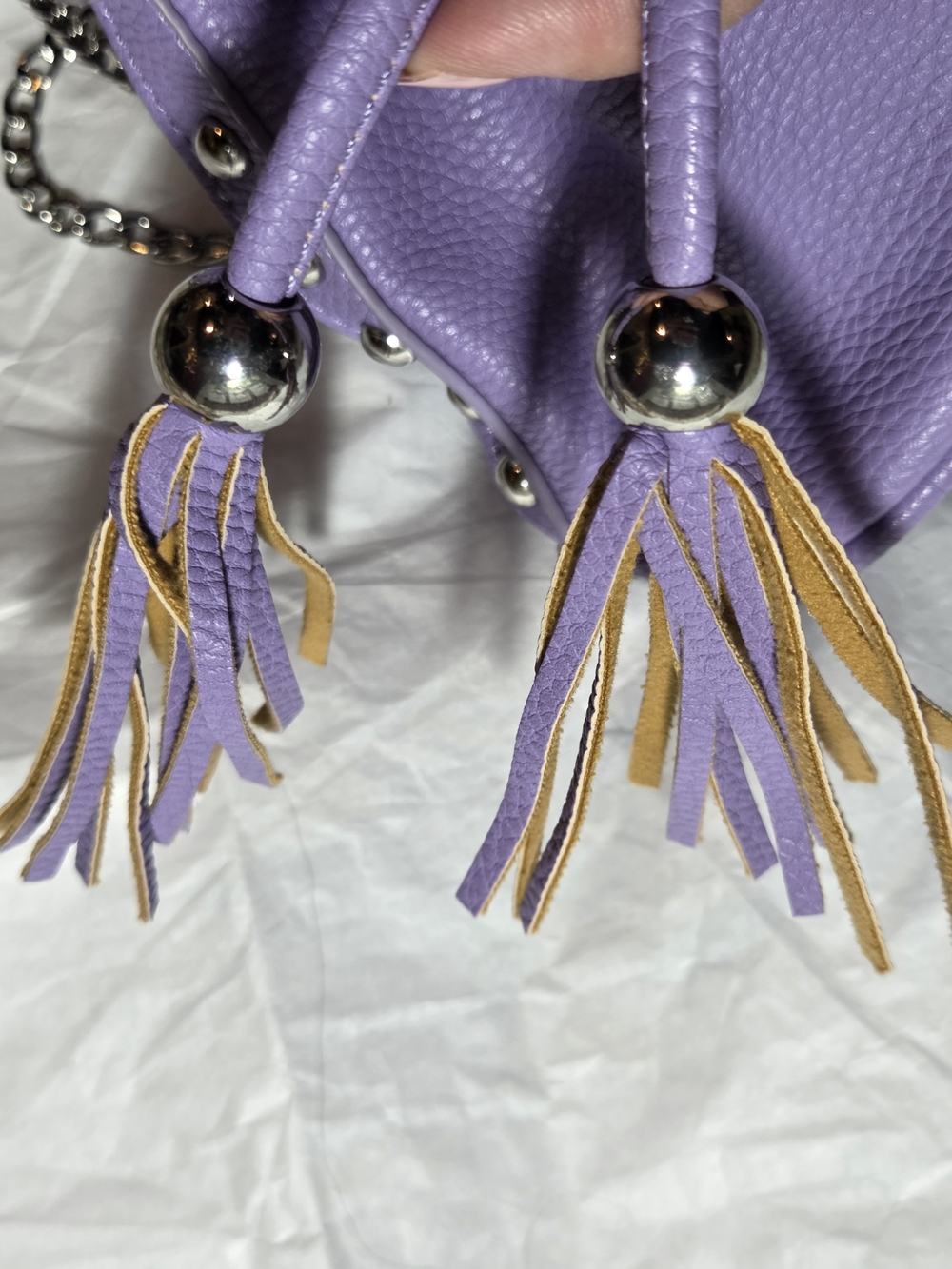 Charming Charlie purple mini drawstring crossbody bucket bag NWOT - Picture 11 of 11